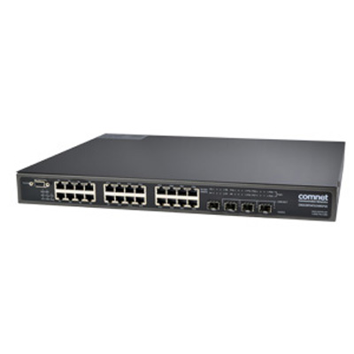 Comnet CNGE28FX4TX24MSPOE+ (24) 10/100/1000 BASE-TX + (4) 1000BASE-FX with Power over Ethernet (PoE)