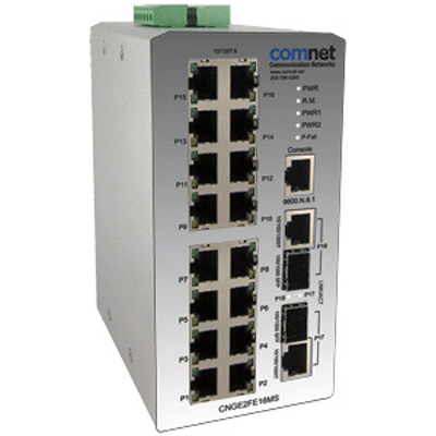 Comnet CNGE2FE16MS managed ethernet switch with (16) 10/100TX