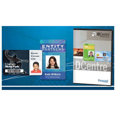 Datacard IDCENTRE BRONZE IDENTIFICATION SOFTWARE access control software with magnetic stripes and print bar codes encoding