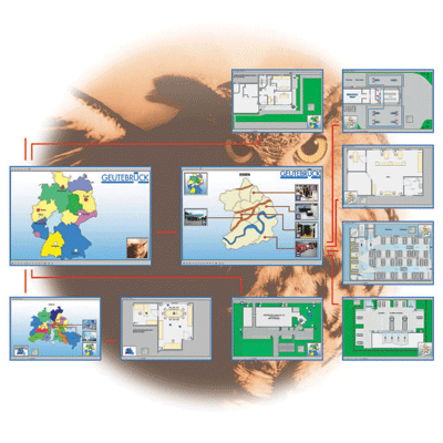 Geutebruck MultiMap CCTV software with intuitive operation through customisable graphical user interfaces