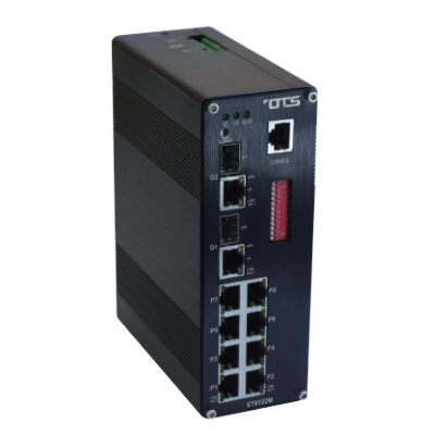 OT Systems ET8122M-S-DR industrial web-smart Ethernet switch