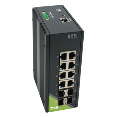 OT Systems IET8142M-S-DR industrial managed 12 port Ethernet switch