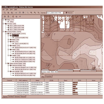 Proxim Wireless Ekahau Site Survey powerful and comprehensive tool for network site surveys and optimization