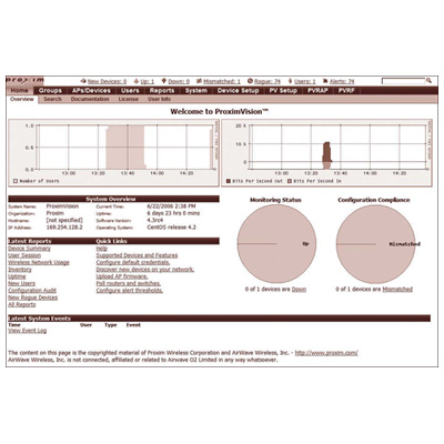 Proxim Wireless ProximVision software-based network management system