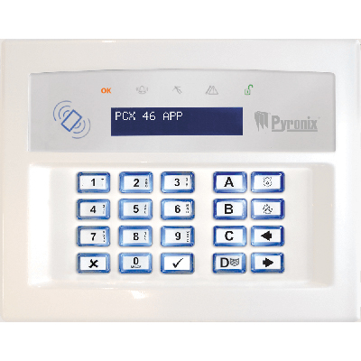 Pyronix PCX Keypad to set or unset your security system