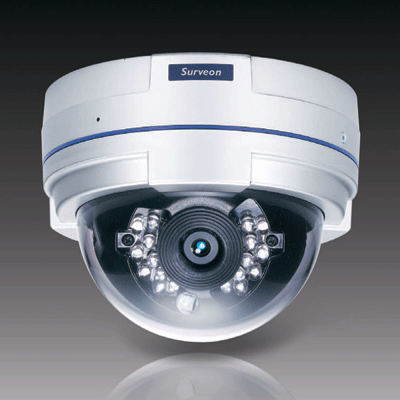 Surveon CAM4210 dome camera with built-in IR illuminators