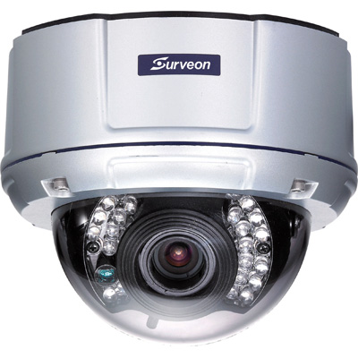 Surveon CAM4571 day/night fixed dome network camera with built-in IR illuminators