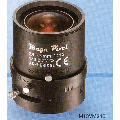 Tamron M13VM246 varifocal lens with 2.4-6mm focal length and manual iris