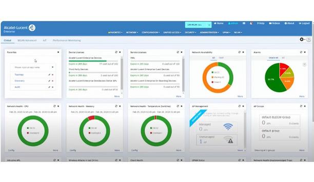 OmniVista 2500: Dashboard favourites and external apps