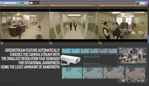 AxxonSoft’s GreenStream technology feature allows for multiple cameras to be displayed on one client