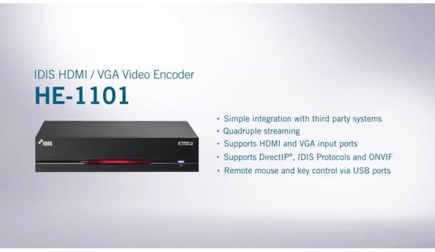IDIS HE-1101 VGA/HDMI Video Encoder provides an integrated video monitoring and surveillance solution